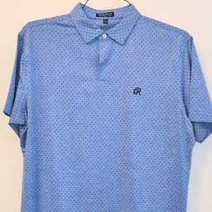 Peter Millar Crown Crafted Blue Patterned Polo Shirt Size Medium